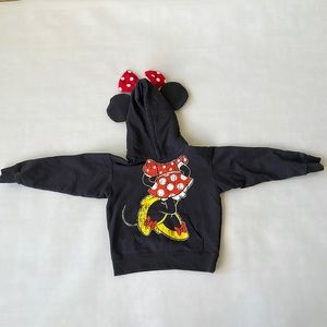 Disney Parks Authentic Original Extra Small Black Minnie Hoodie Sweatshirt!!